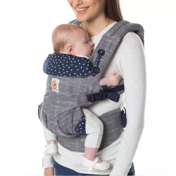 Ergobaby Omni 360 Carrier. Gray and Blue color with star design - Picture 2 of 4